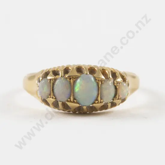 18ct Five Stone Opal Bridge Ring