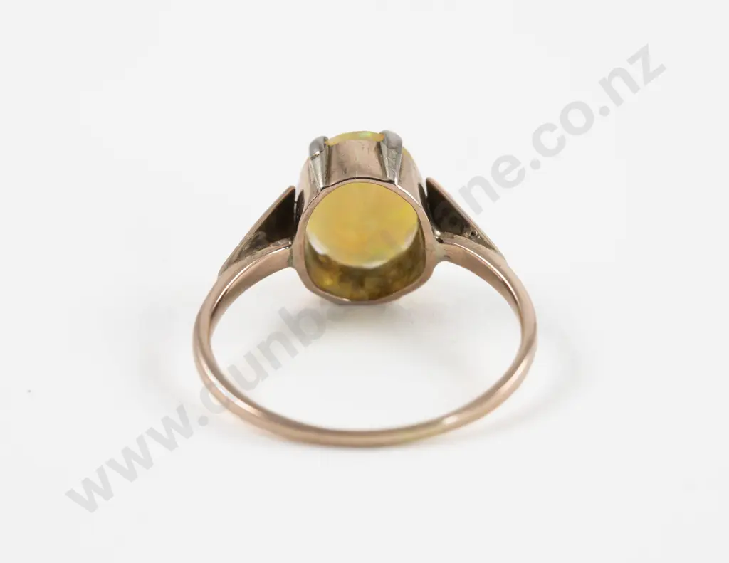 9ct Rose Gold Single Opal Ring Image 1++
