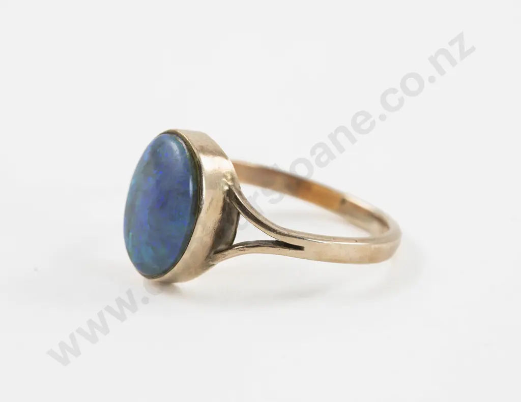 9ct Single Stone Opal Ring Image 1++