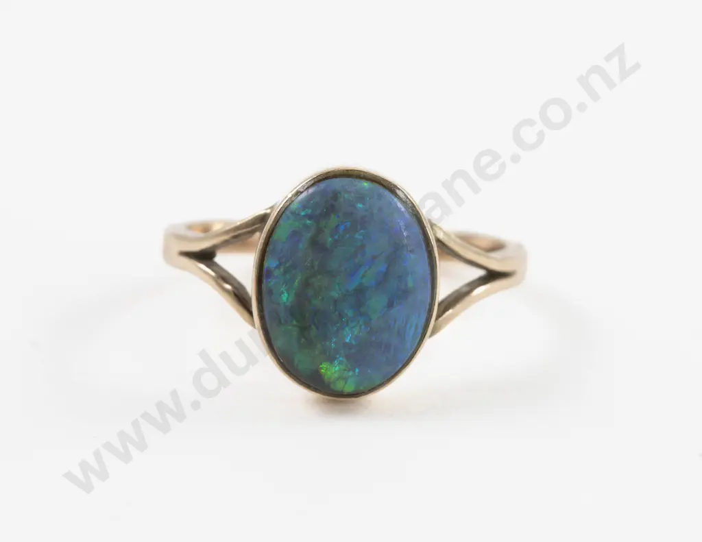 9ct Single Stone Opal Ring Image 1++