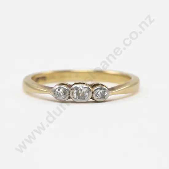 18ct Three Stone Diamond Band Ring