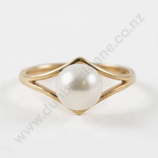 14ct Single Cultured Pearl Ring