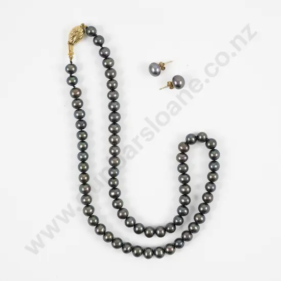 Isle of Wight Single Strand Black Tahitian Pearl Necklace