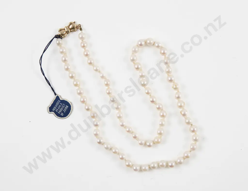 Mikimoto Single Strand Uniform Cultured Pearl Necklace Image 1++