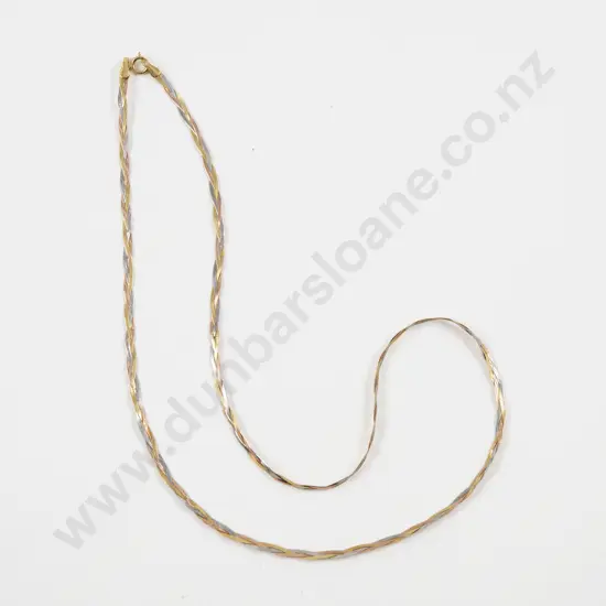 18ct Tri-Colour Flat Link Neck Chain