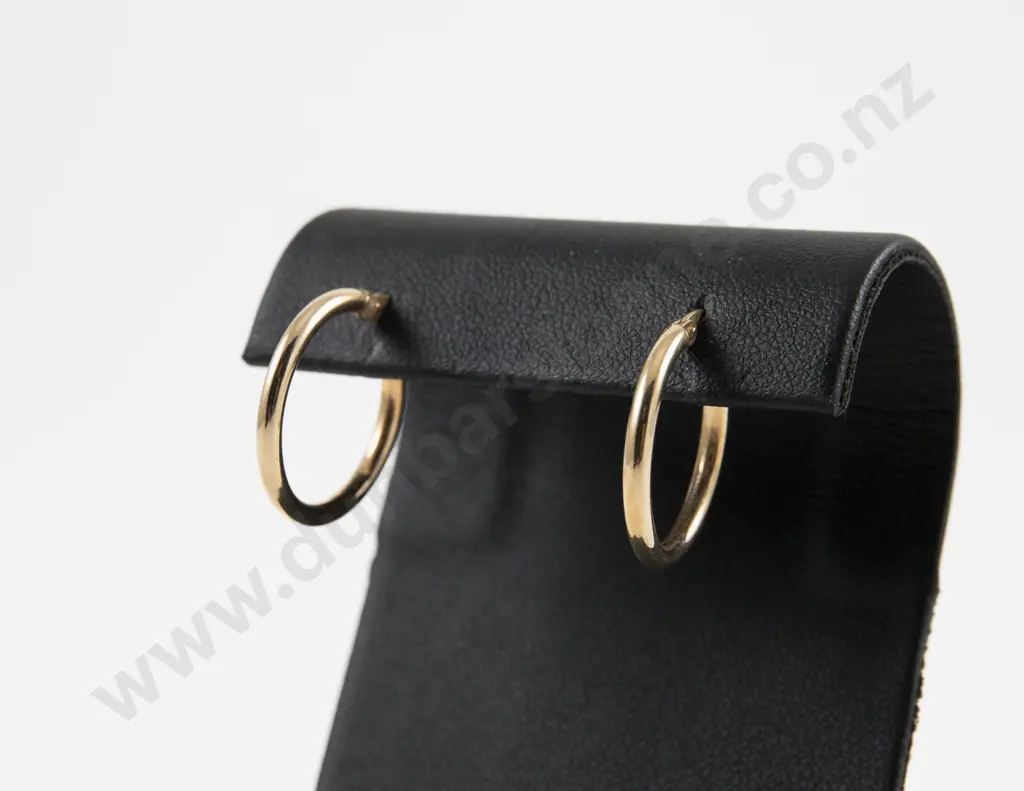 Pair 9ct Hoop Earrings Image 1++