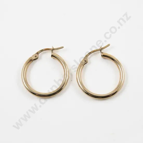 Pair 9ct Hoop Earrings