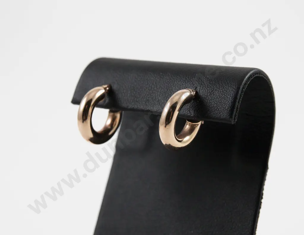 Pair 9ct Hoop Earrings Image 1++