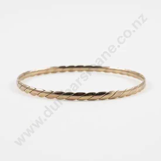 9ct Yellow and Rose Gold Twist Bangle
