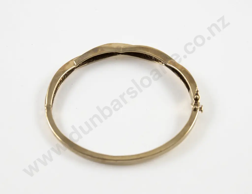 9ct 45Stone Diamond Hinged Snap Bangle Image 1++