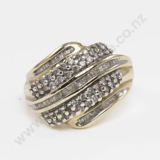 10ct 95Stone Diamond Cluster Ring