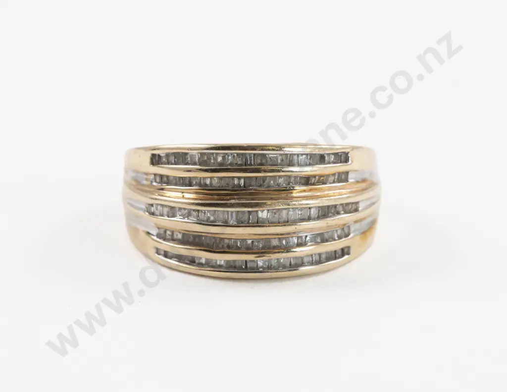 10ct 96Stone Diamond Fancy Band Ring Image 1++