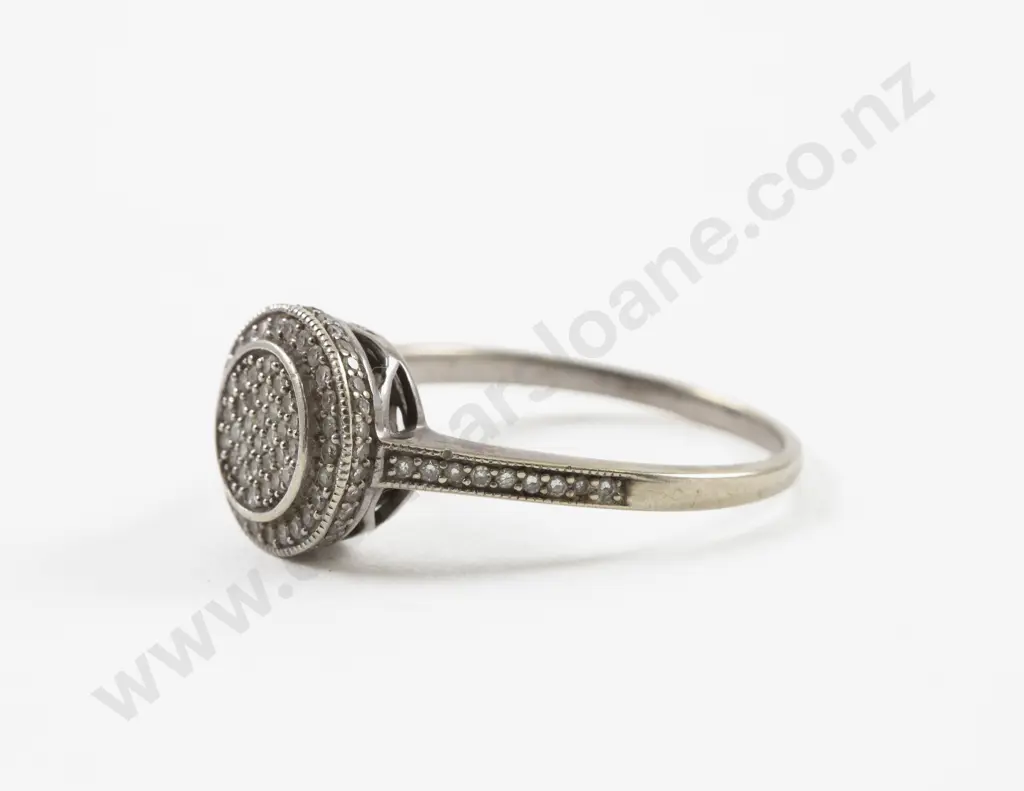 9ct White Gold 73Stone Diamond Cluster Ring Image 1++