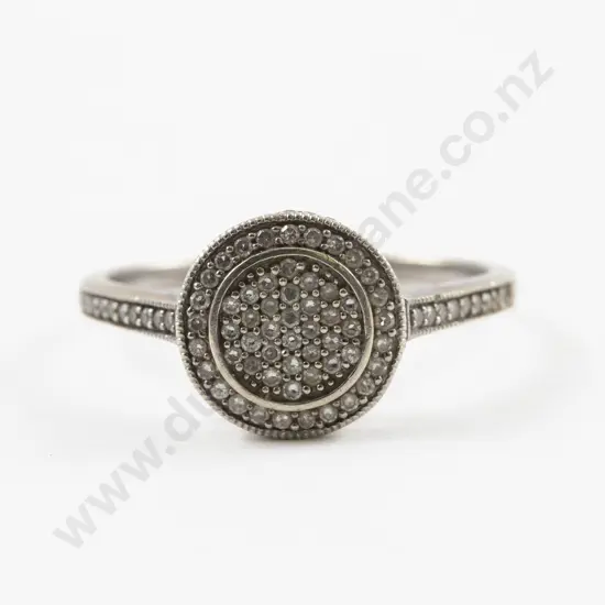 9ct White Gold 73Stone Diamond Cluster Ring