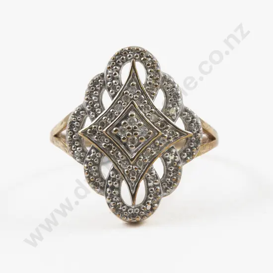 9ct 59Stone Diamond Fancy Cluster Ring