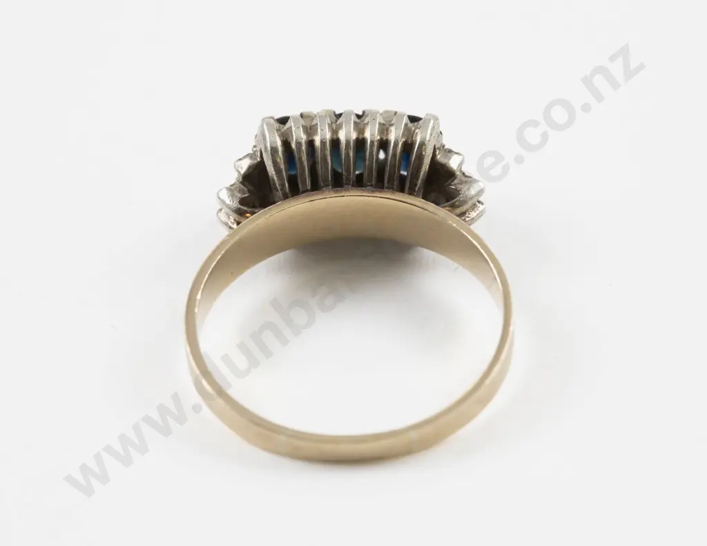 9ct 27Stone Diamond and Sapphire Dress Ring Image 1++