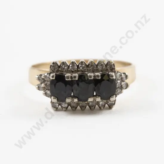 9ct 27Stone Diamond and Sapphire Dress Ring