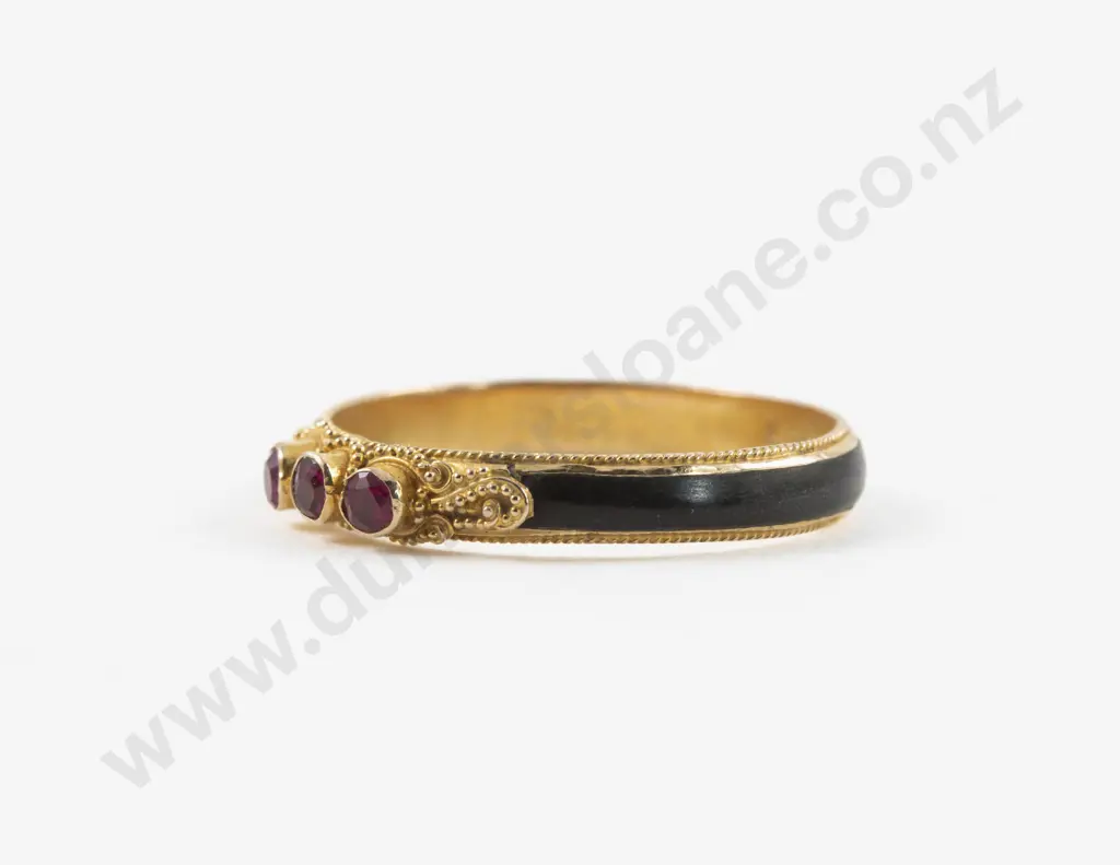 Victorian 22ct Three Stone Ruby Ring Image 1++