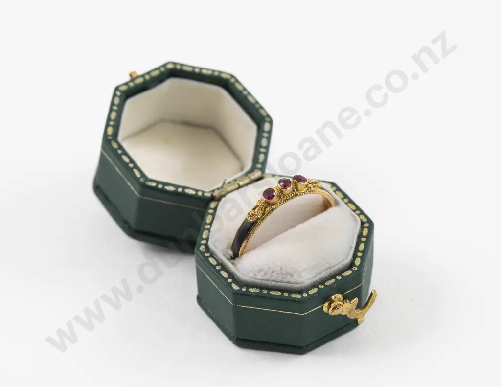 Victorian 22ct Three Stone Ruby Ring Image 1++