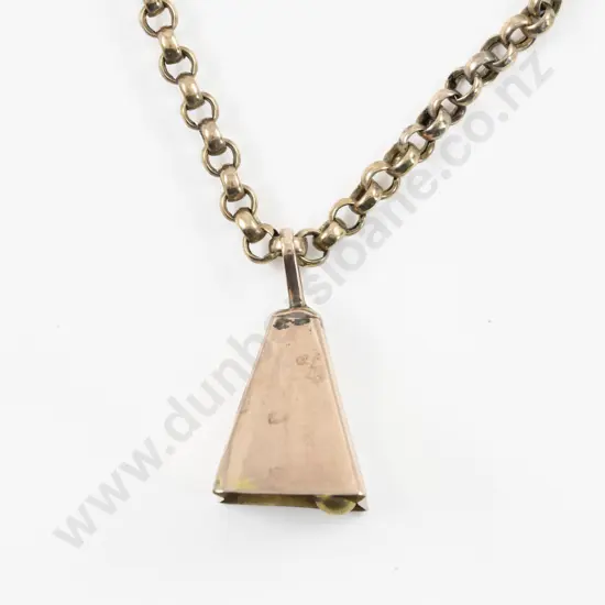 Vintage 9ct Fancy Link Neck Chain with Bell Pendant