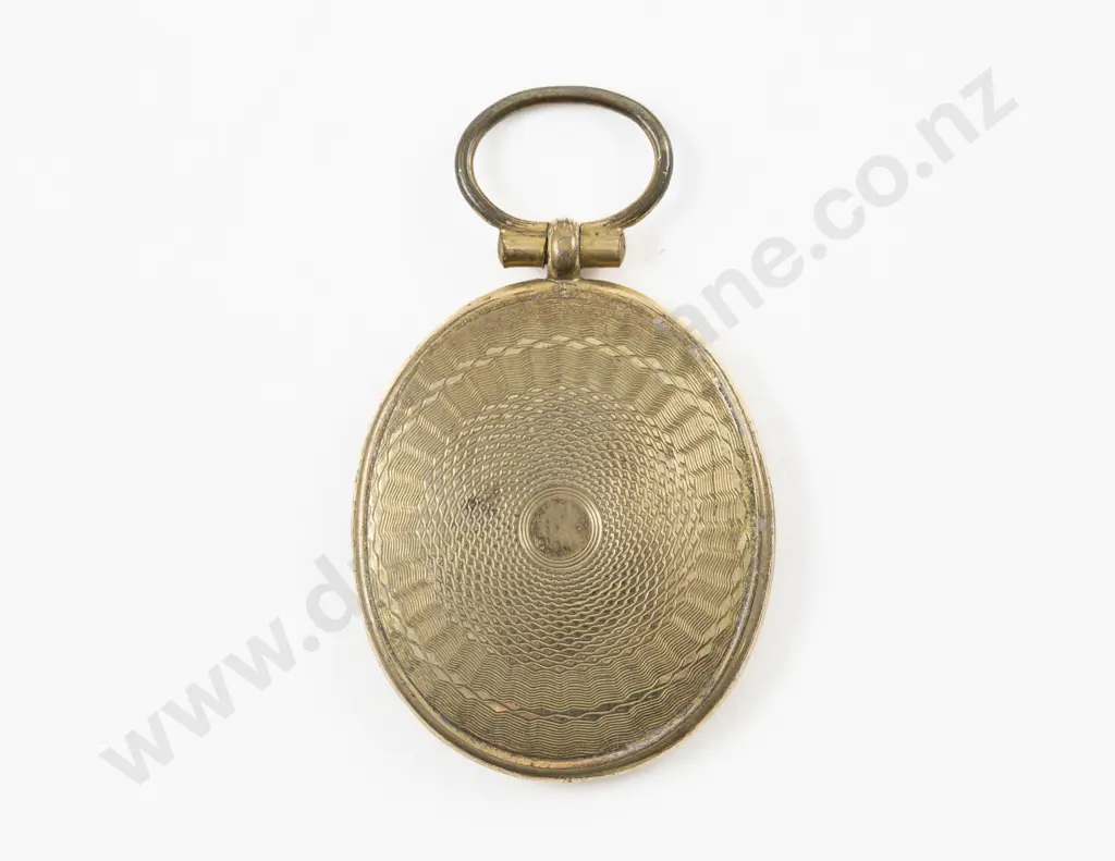 Victorian Gold Plated Miniature Hand Coloured Photo Portrait Pendant Image 1++