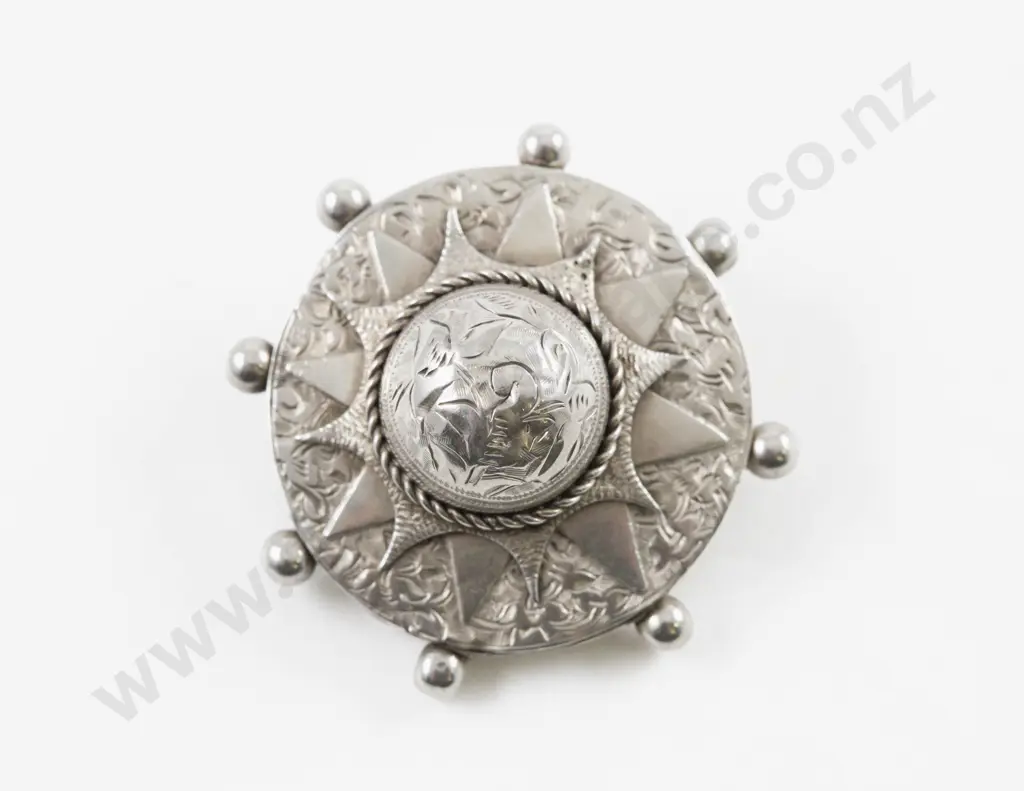 Victorian S/S Circular Target Brooch Image 1++
