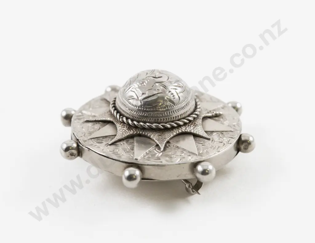 Victorian S/S Circular Target Brooch Image 1++