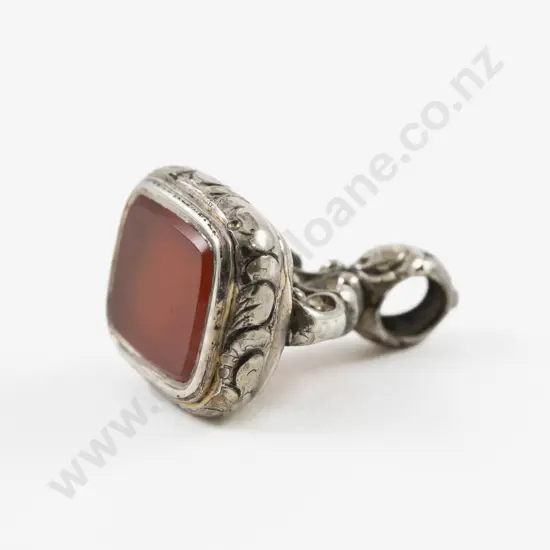 Vintage S/S Carnelian Fancy Seal Fob