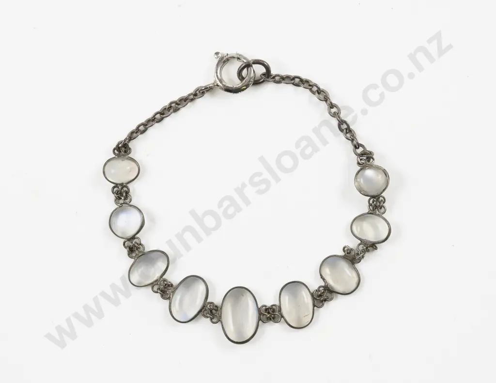 S/S Nine Stone Moonstone Bracelet Image 1++