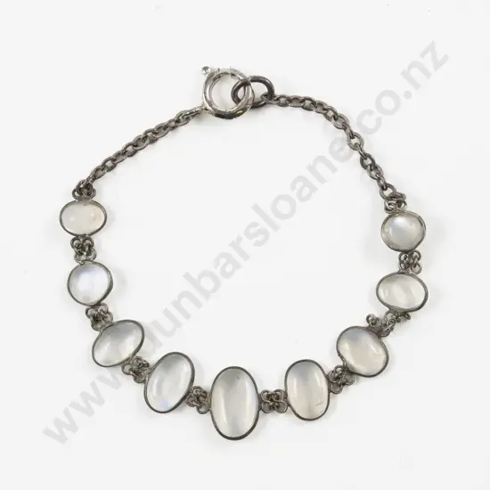 S/S Nine Stone Moonstone Bracelet