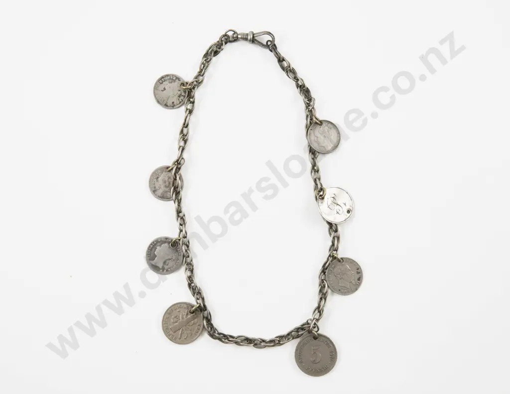 Vintage 'World Traveller' Souvenir Coin Charm Fancy Link Fob Chain Image 1++