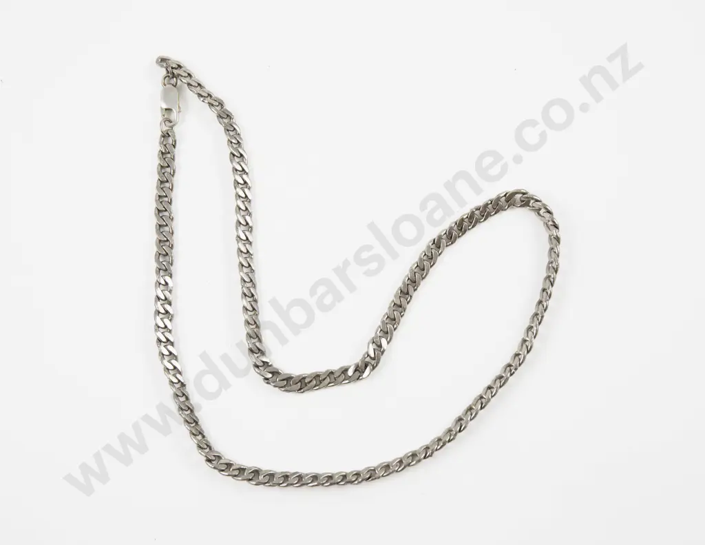 S/S Fancy Flat Curb Link Neck Chain Image 1++