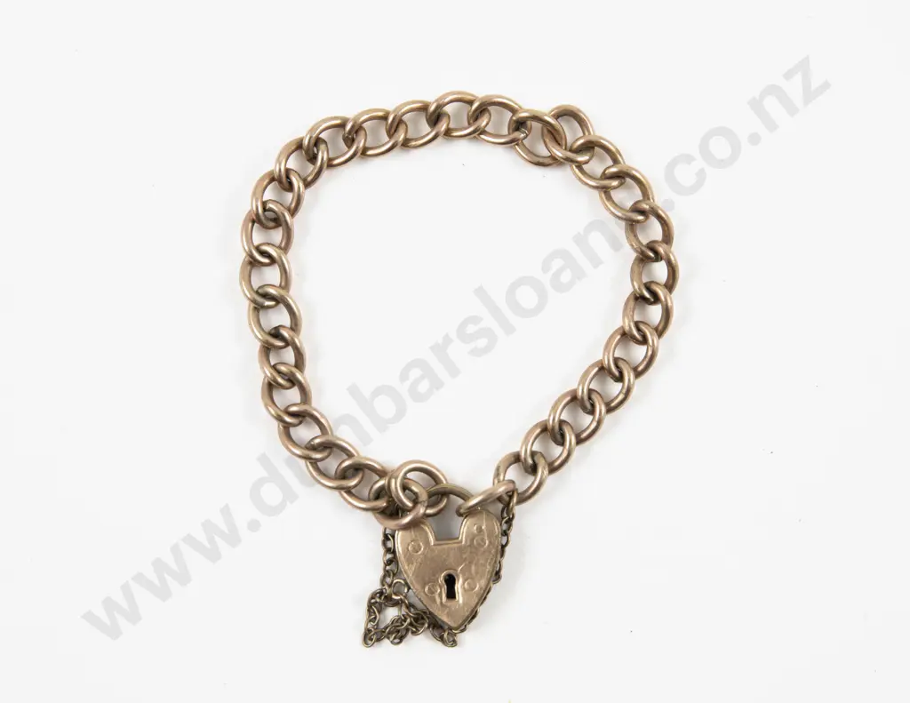 9ct Lined Curb Link Bracelet Image 1++