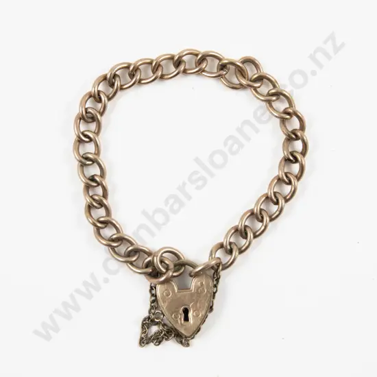 9ct Lined Curb Link Bracelet