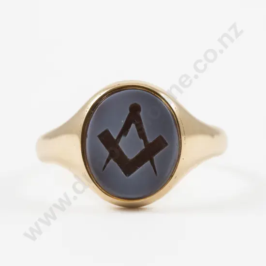 Antique 15ct Masonic Signet Ring