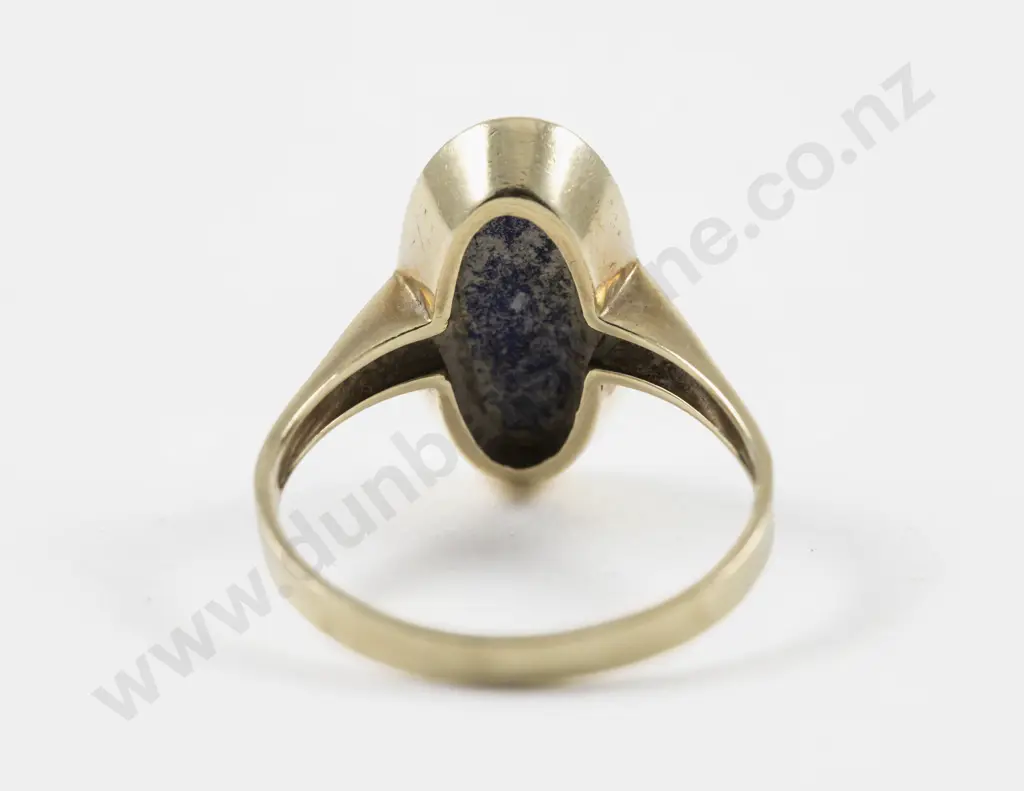 14ct Single Stone Lapis Dress Ring Image 1++