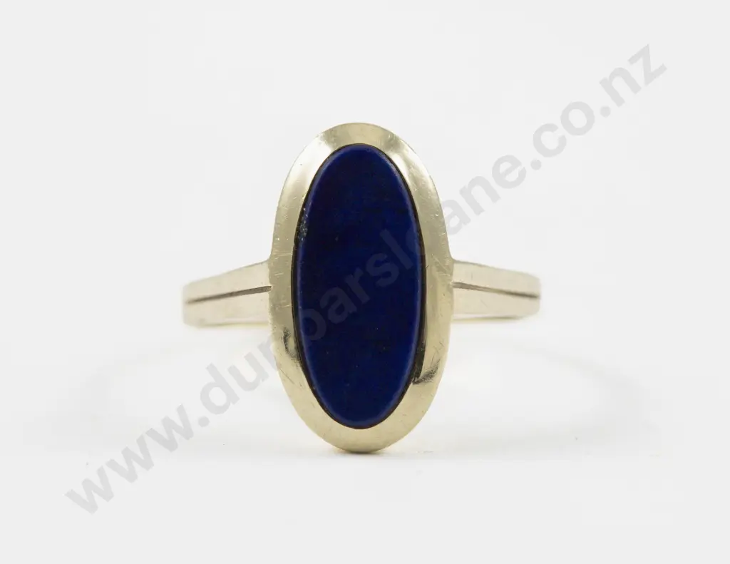 14ct Single Stone Lapis Dress Ring Image 1++