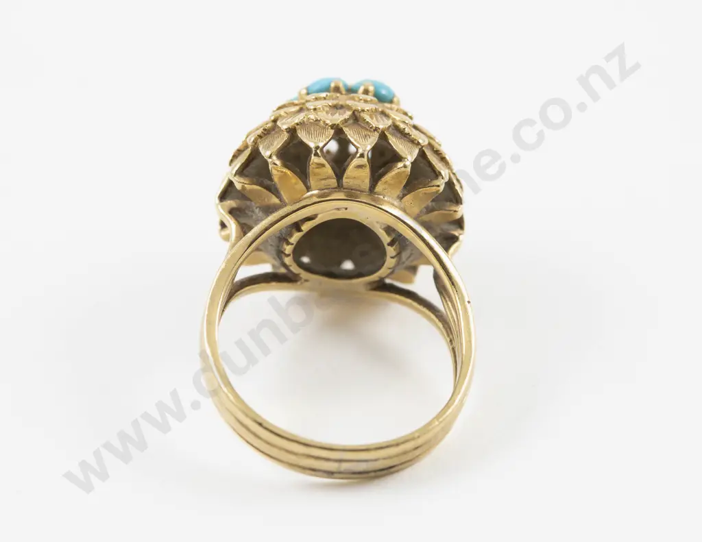 14ct Turquoise Dome Cluster Ring Image 1++