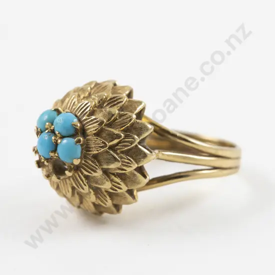 14ct Turquoise Dome Cluster Ring