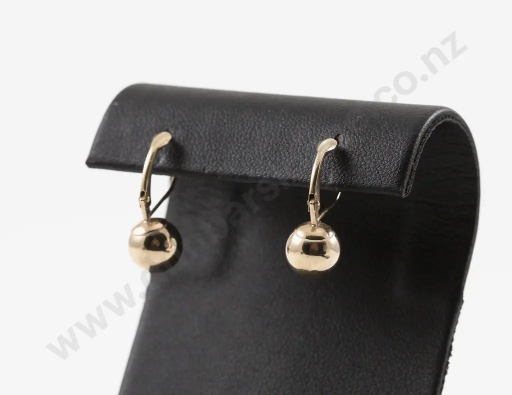 Pair 9ct 'Ball' Pendant Drop Earrings Image 1++