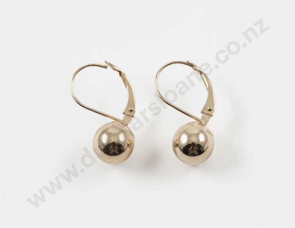 Pair 9ct 'Ball' Pendant Drop Earrings Image 1++