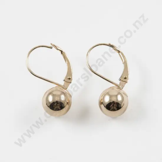 Pair 9ct 'Ball' Pendant Drop Earrings
