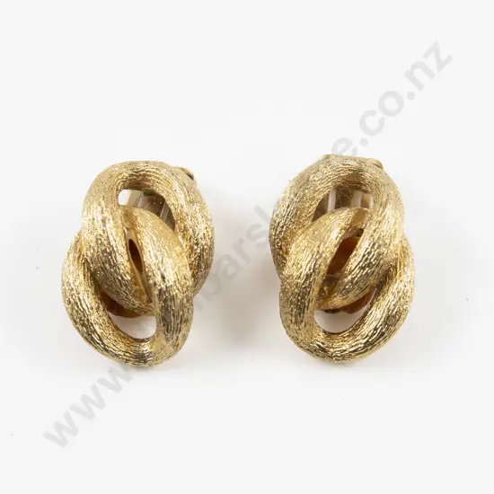 Vintage Christian Dior Textured 'Figure of Eight' Knot Earrings