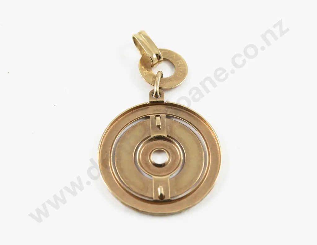 Faux Bvlgari 14ct Yellow and White Gold Circular Pendant Image 1++