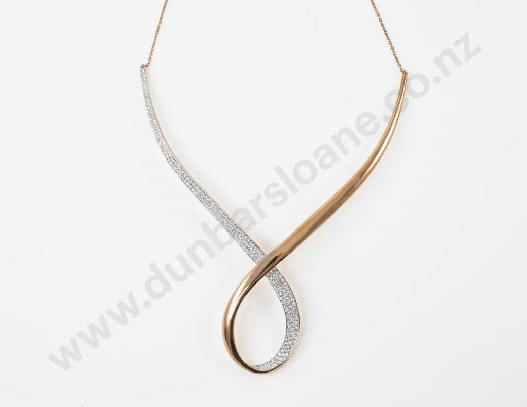 Swarovski Crystal Rose Gold Plated 'Exist' Necklace Image 1++