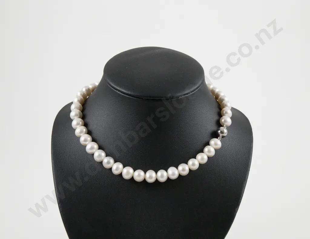 Single Strand Uniform Fresh Water Pearl Necklace Image 1++