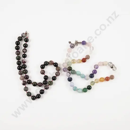 Two Single Strand Semi-Precious Gem Stone Necklaces