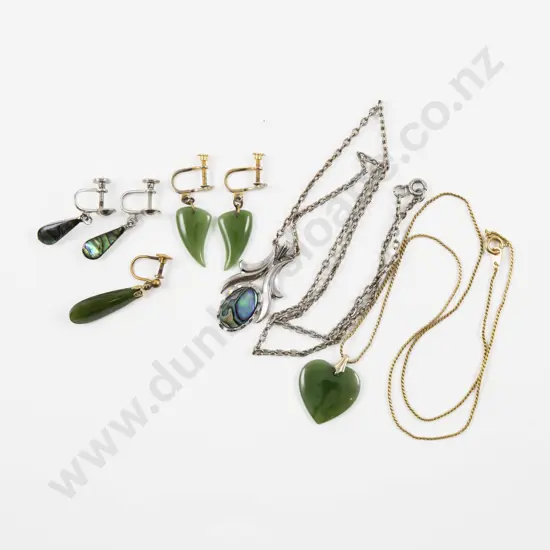 Collection of NZ Greenstone and Paua Jewellery