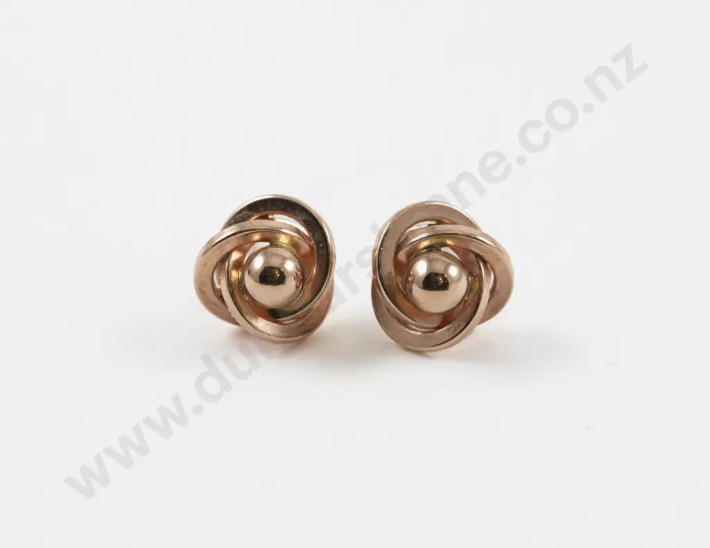 Pair 9ct Knot Stud Earrings Image 1++