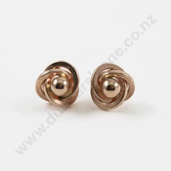 Pair 9ct Knot Stud Earrings